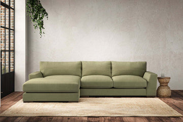 Guddu Medium Left Hand Chaise Sofa - Brera Linen Sage