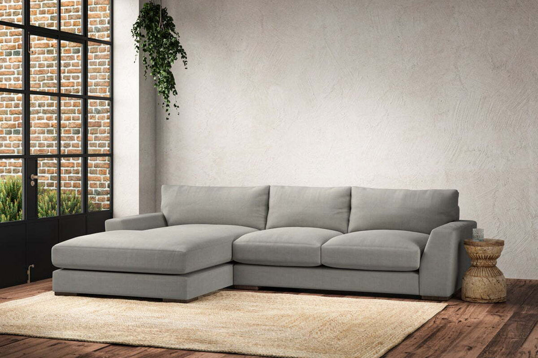 Guddu Medium Left Hand Chaise Sofa - Brera Linen Smoke