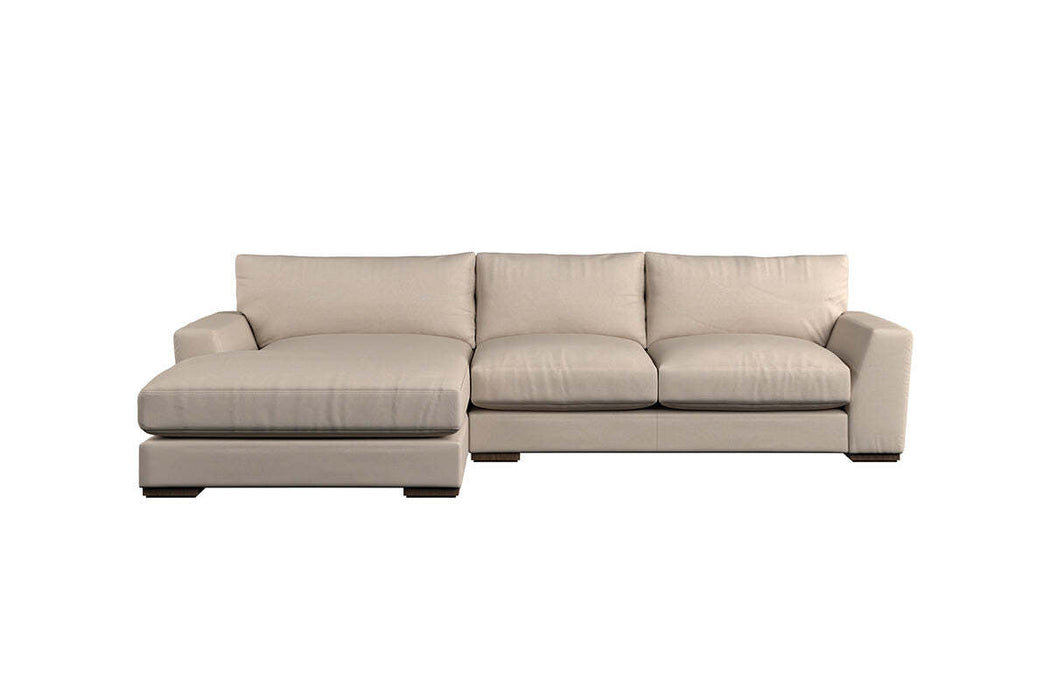 Guddu Medium Left Hand Chaise Sofa - Recycled Cotton Airforce