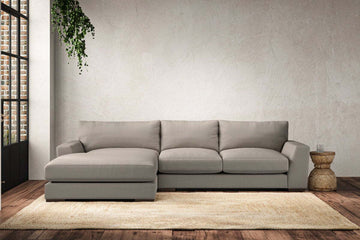 Guddu Medium Left Hand Chaise Sofa - Recycled Cotton Flax