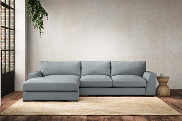 Guddu Medium Left Hand Chaise Sofa - Recycled Cotton Horizon