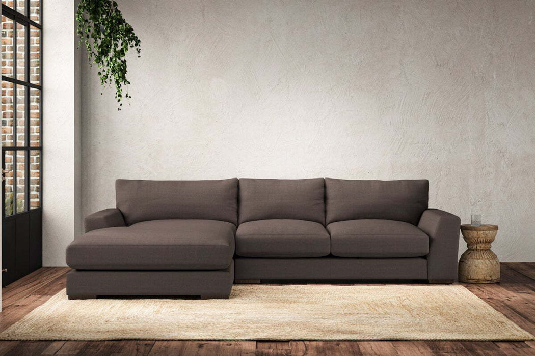Guddu Medium Left Hand Chaise Sofa - Recycled Cotton Mocha