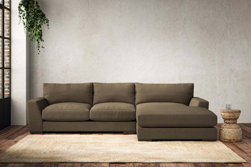 Guddu Medium Right Hand Chaise Sofa - Brera Linen Chestnut