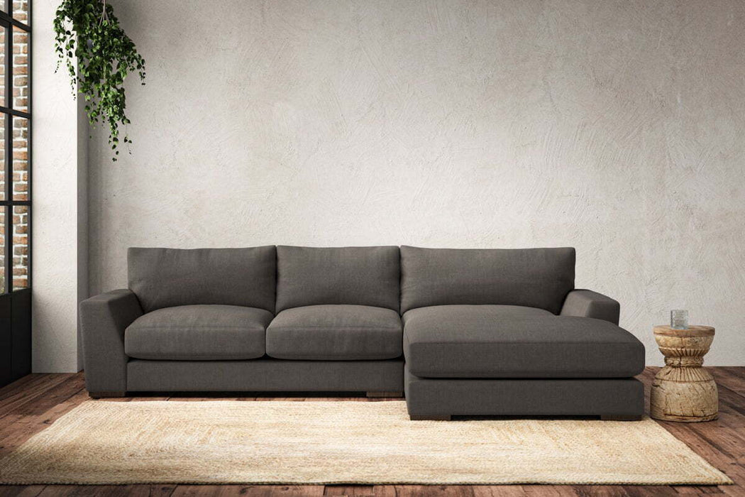 Guddu Medium Right Hand Chaise Sofa - Brera Linen Granite
