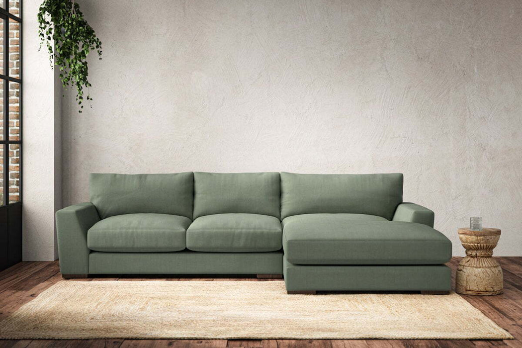 Guddu Medium Right Hand Chaise Sofa - Brera Linen Jade