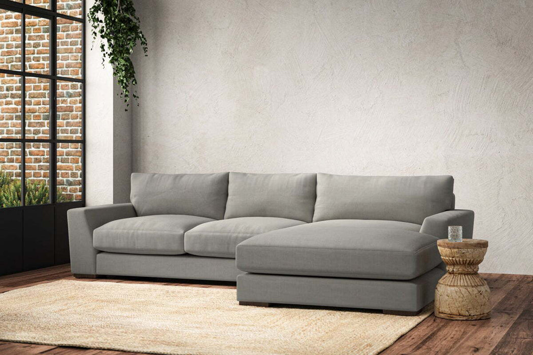 Guddu Medium Right Hand Chaise Sofa - Brera Linen Smoke