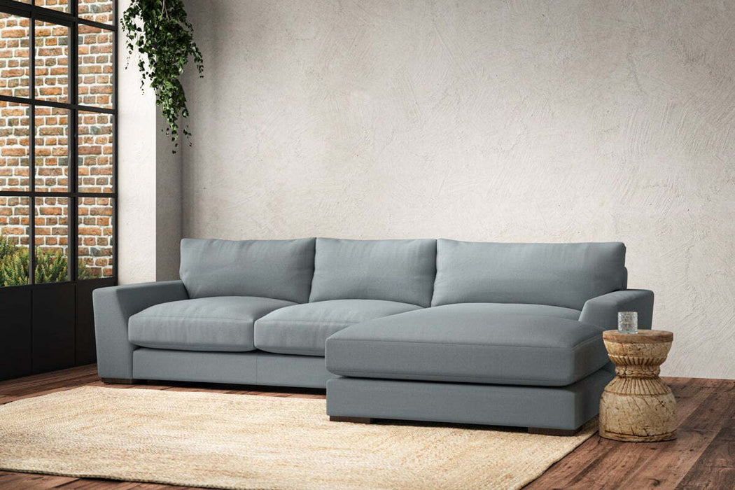 Guddu Medium Right Hand Chaise Sofa - Recycled Cotton Horizon