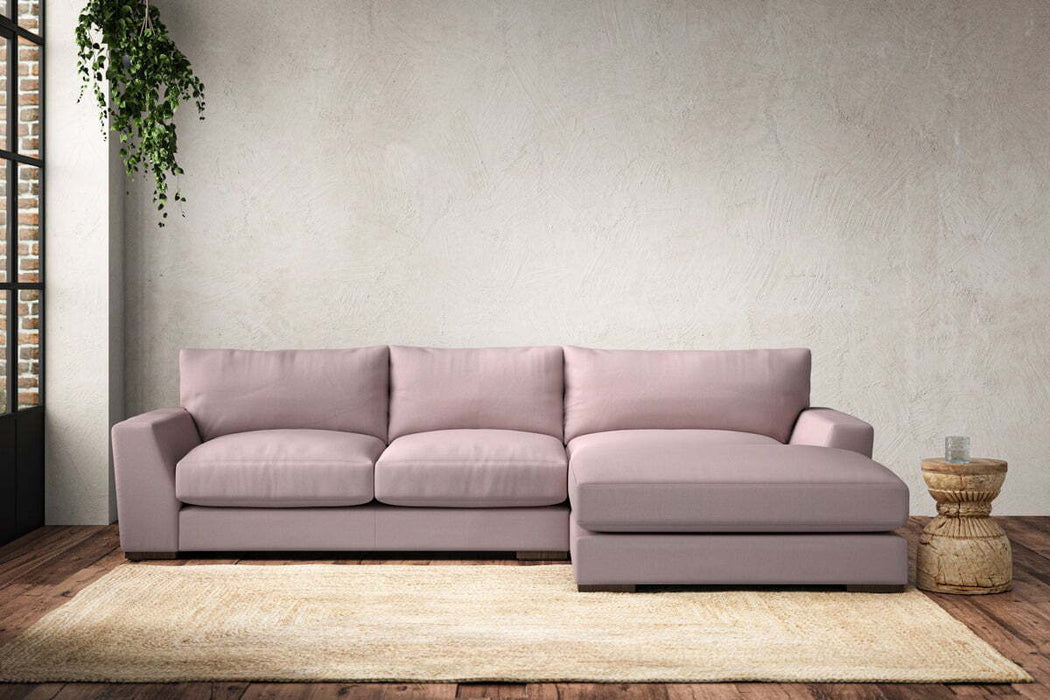 Guddu Medium Right Hand Chaise Sofa - Recycled Cotton Lavender