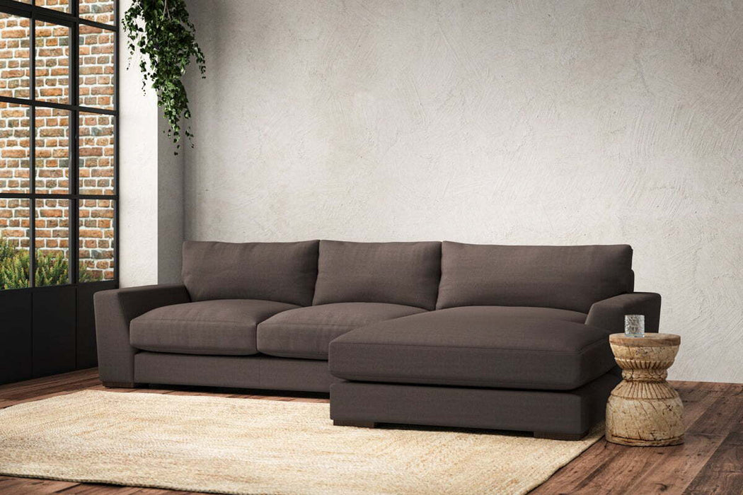 Guddu Medium Right Hand Chaise Sofa - Recycled Cotton Mocha