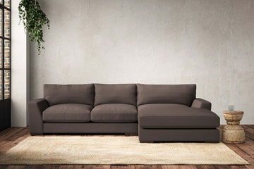 Guddu Medium Right Hand Chaise Sofa - Recycled Cotton Mocha