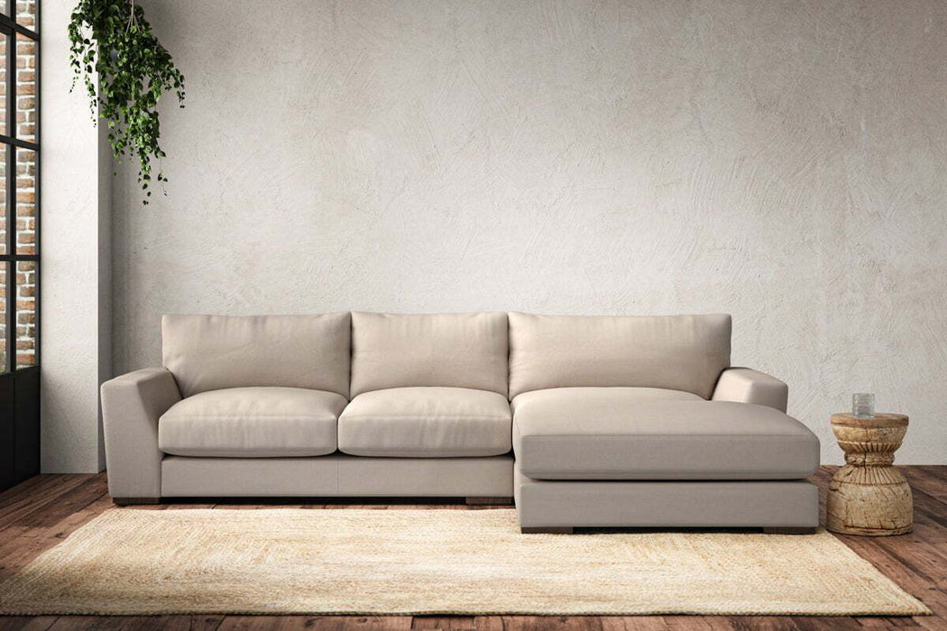 Guddu Medium Right Hand Chaise Sofa - Recycled Cotton Natural