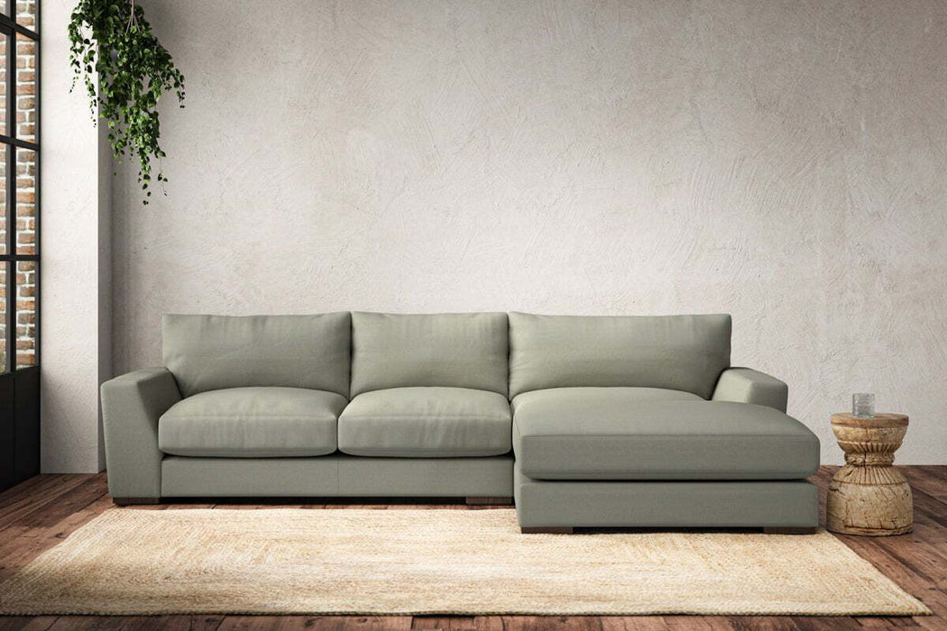 Guddu Medium Right Hand Chaise Sofa - Recycled Cotton Seaspray