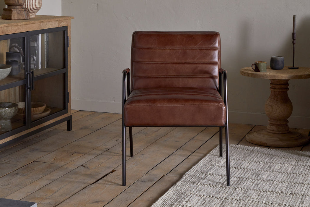 Hadithi Leather Occasional Chair Chocolate Brown