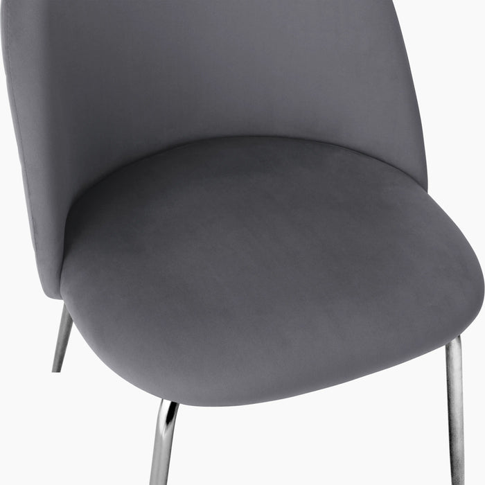 Heather Kitchen Stool Grey Velvet