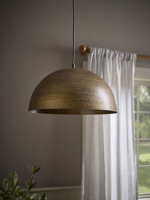 Hammered Brass Dome Pendant