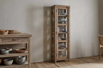 Ibo Reclaimed Wood & Glass Cabinet - Natural - Tall
