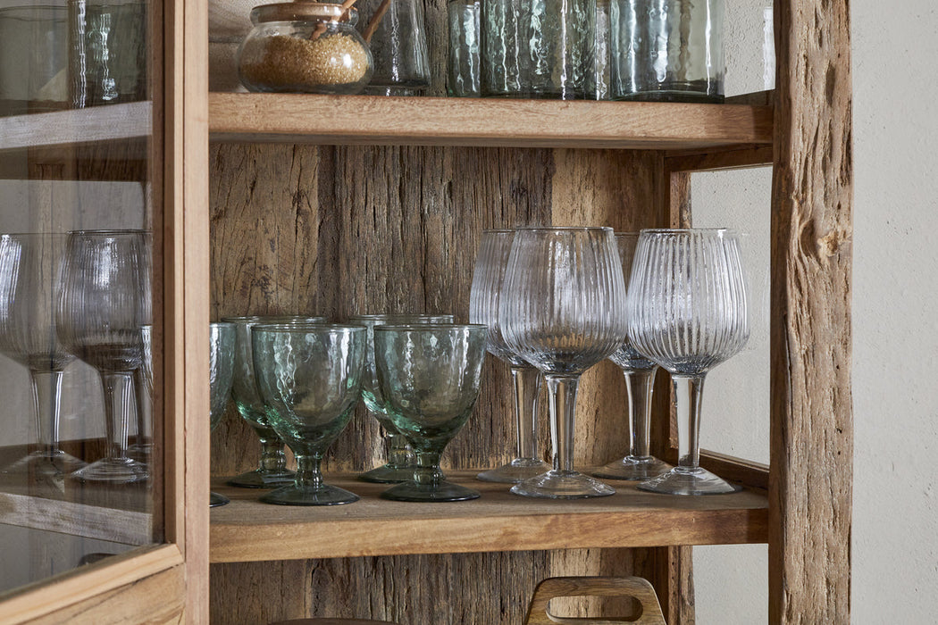 Ibo Reclaimed Wood Glass Cabinet Natural Tall