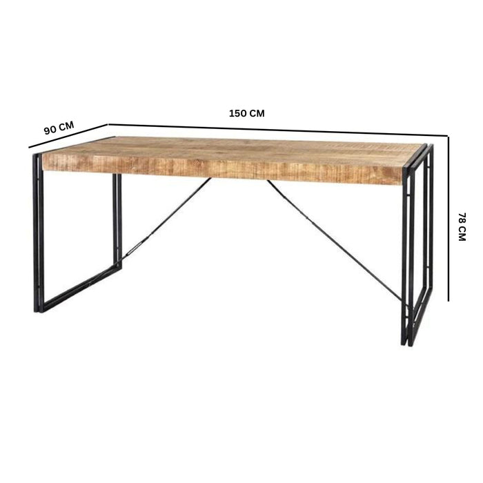Cosmo Industrial Metal & Wood Dining Table - Medium