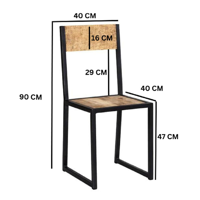 Cosmo Industrial Metal & Wood Dining Chair Sold in Pairs