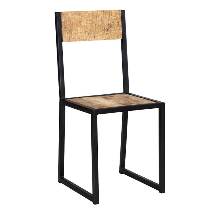 Cosmo Industrial Metal & Wood Dining Chair Sold in Pairs