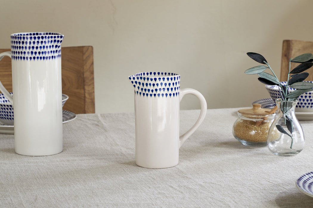 Indigo Drop Jug Cream Indigo Small