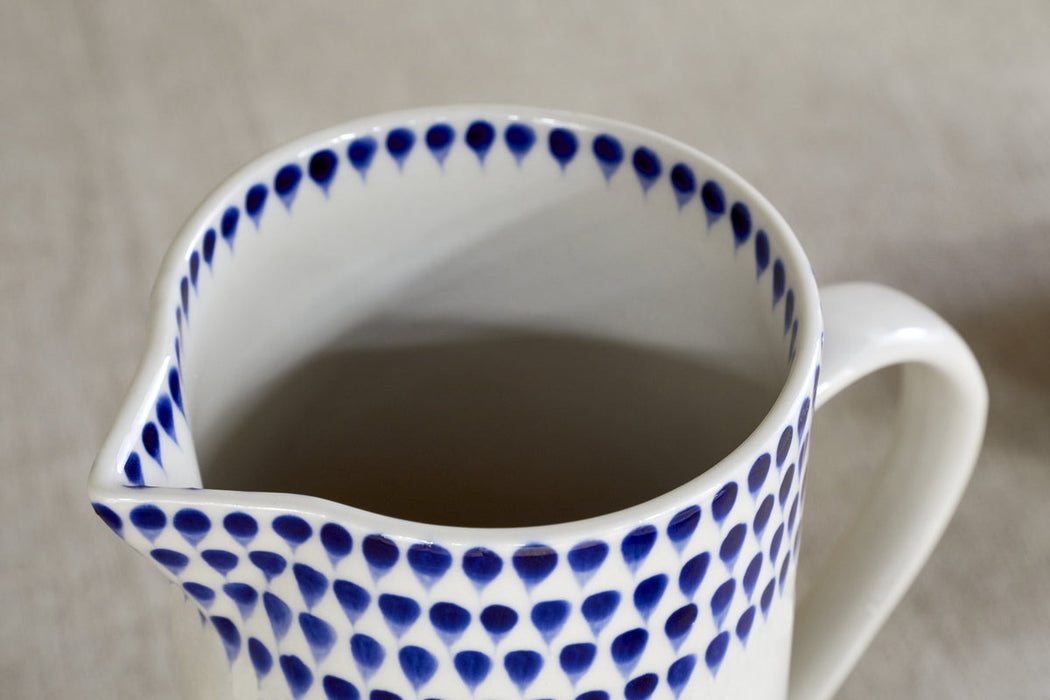 Indigo Drop Jug Cream Indigo Small