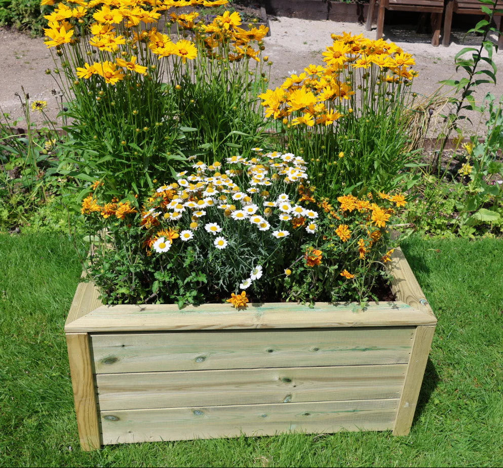 Rectangular Wooden Trough Planter Garden Display Box