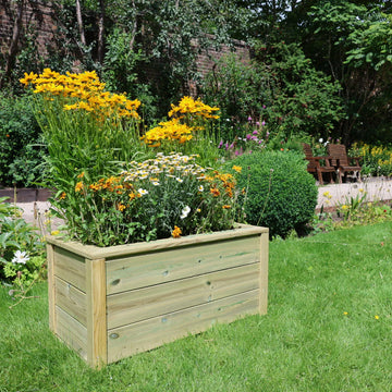 Rectangular Wooden Trough Planter Garden Display Box