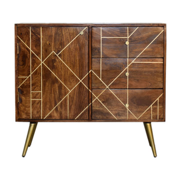 The Abstract Chestnut & Geometric Inlay Sideboard
