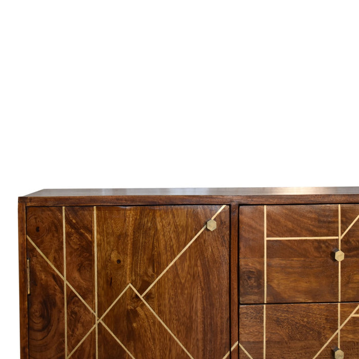 The Abstract Chestnut & Geometric Inlay Sideboard