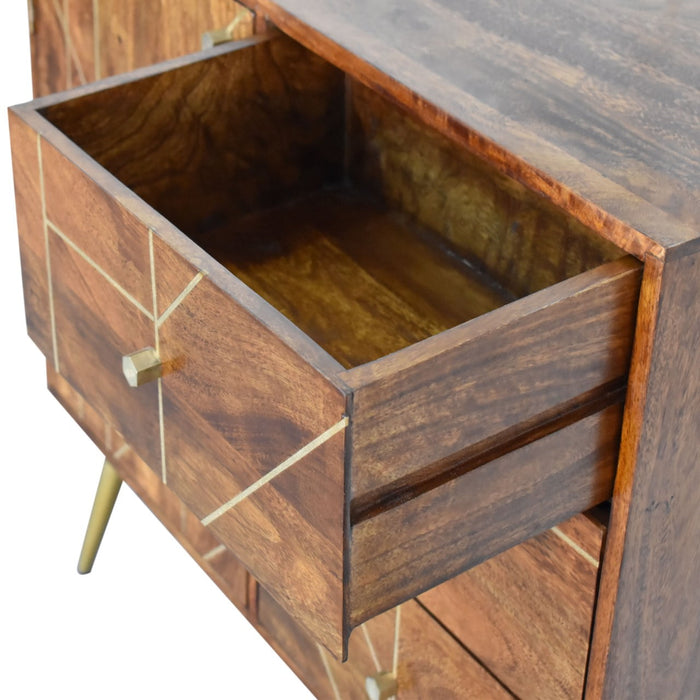The Abstract Chestnut & Geometric Inlay Sideboard