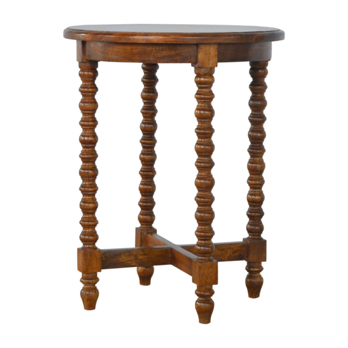 The Organic Mango Wood Round Tea Table