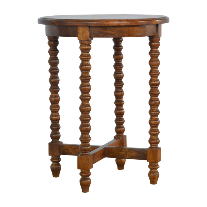 The Organic Mango Wood Round Tea Table