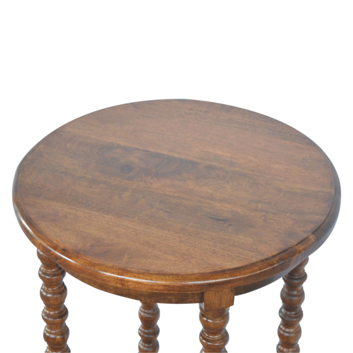 The Organic Mango Wood Round Tea Table