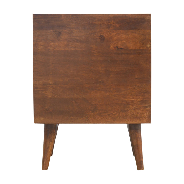 The Chelsea Brass Chevron 3-Drawer Bedside