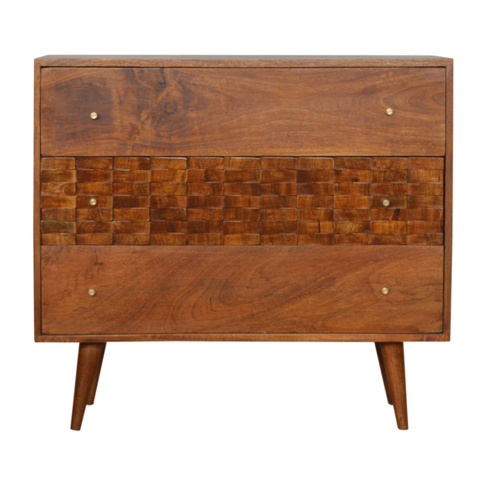 The Tile Carved Chestnut Storage Chest