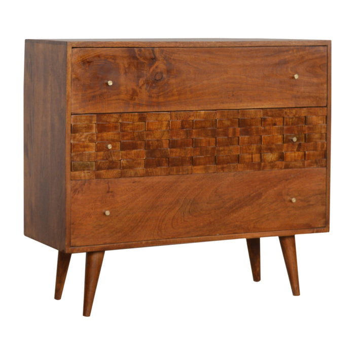 The Tile Carved Chestnut Storage Chest