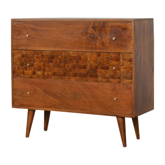 The Tile Carved Chestnut Storage Chest