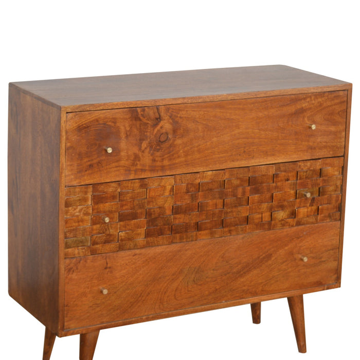 The Tile Carved Chestnut Storage Chest