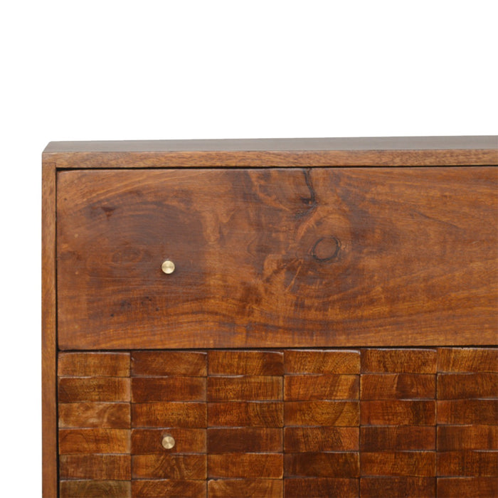 The Tile Carved Chestnut Storage Chest