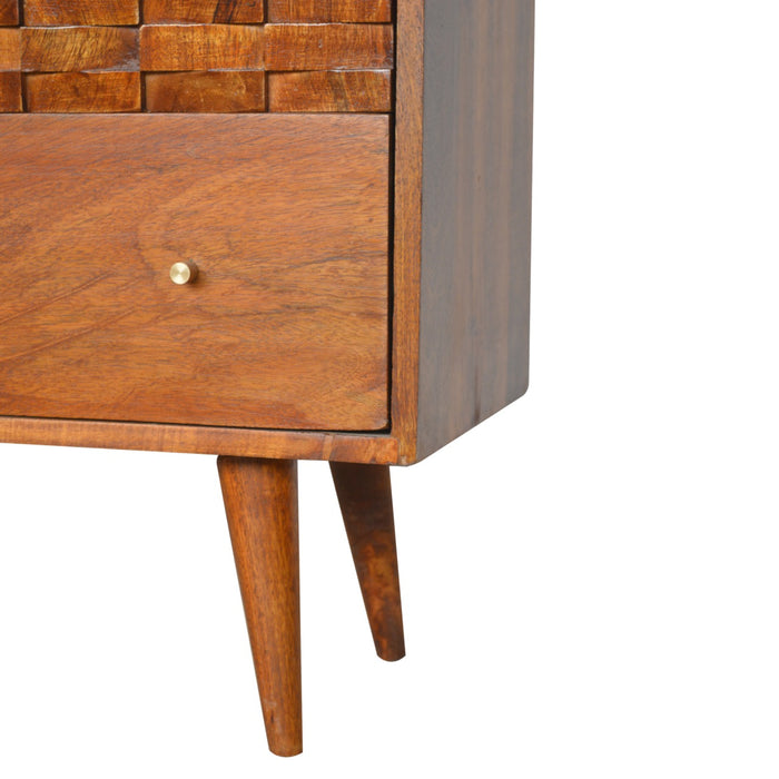The Tile Carved Chestnut Storage Chest