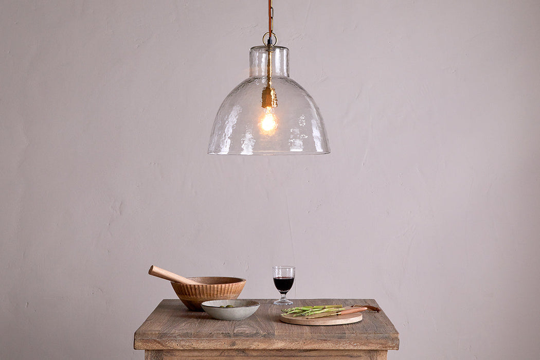 Inayah Recycled Glass Pendant Clear