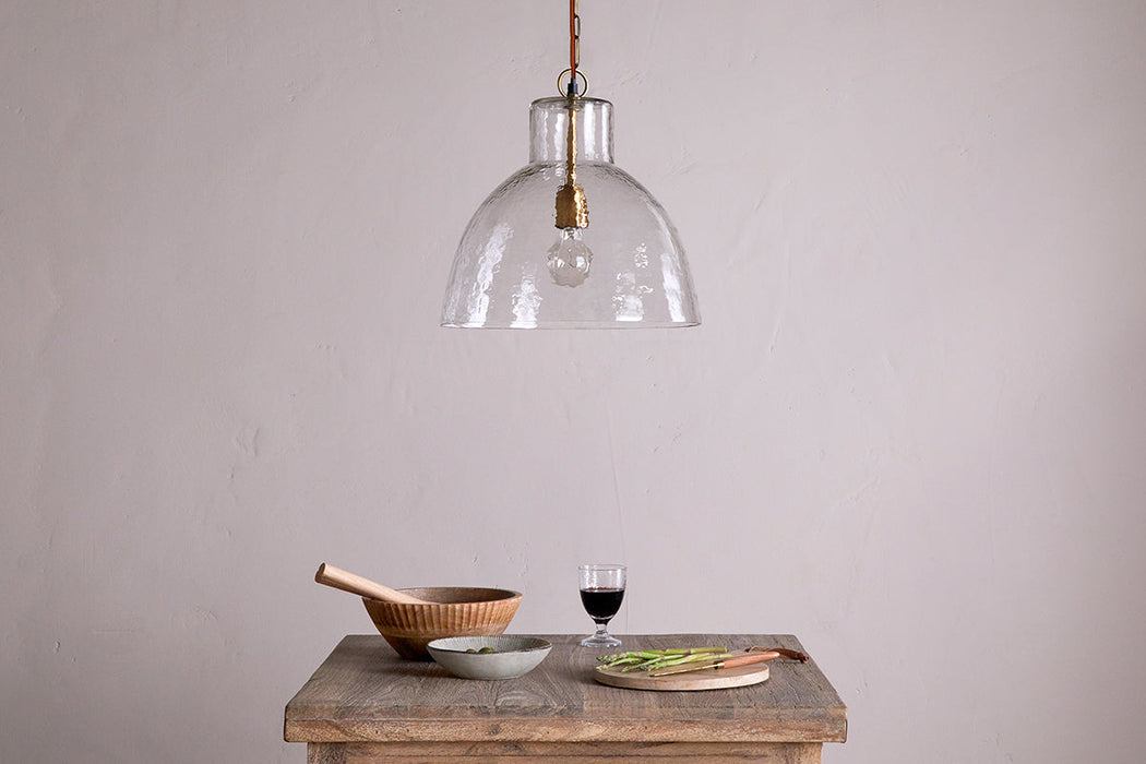 Inayah Recycled Glass Pendant Clear