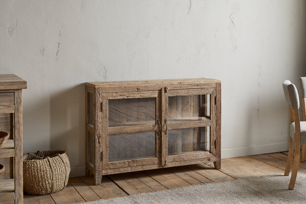 Ibo Reclaimed Wood Glass Sideboard Natural
