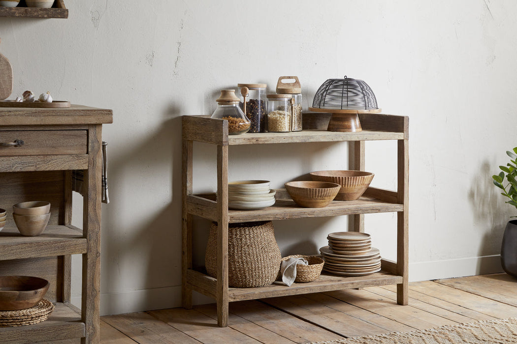 Ibo Reclaimed Wood Pantry Standing Shelves Natural