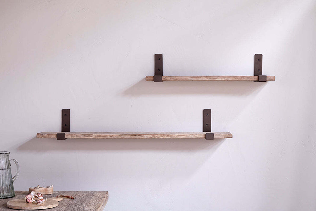 Ibo Reclaimed Wood Iron Shelf Natural