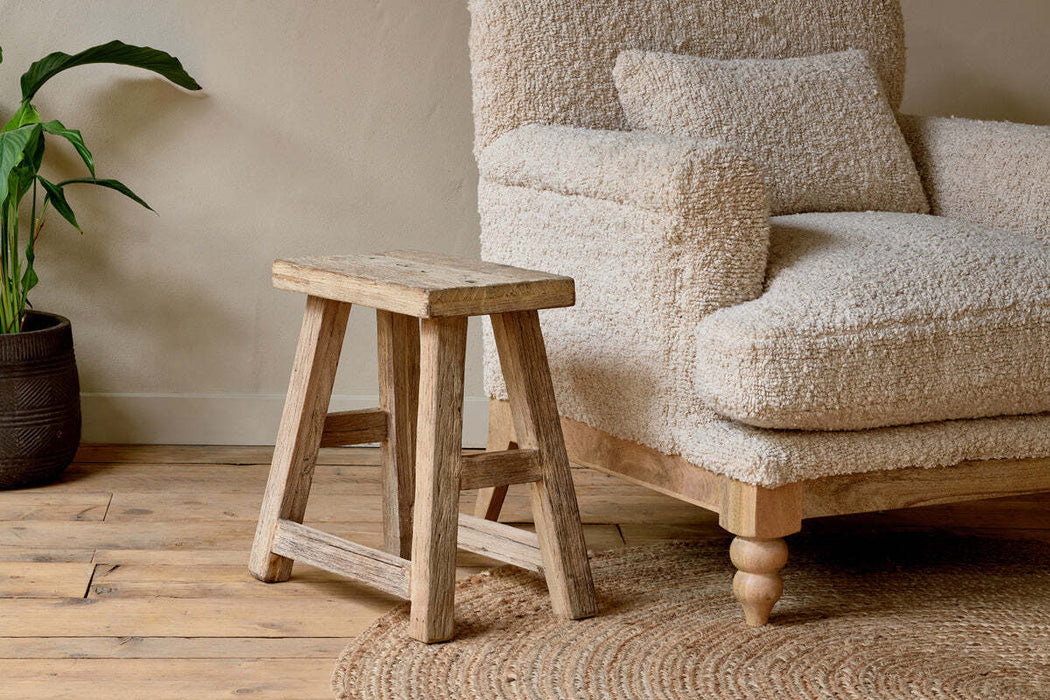 Ibo Reclaimed Wood Low Stool Natural