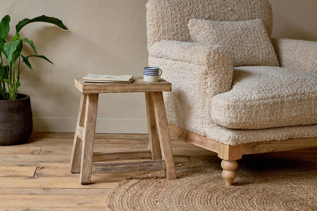 Ibo Reclaimed Wood Low Stool Natural