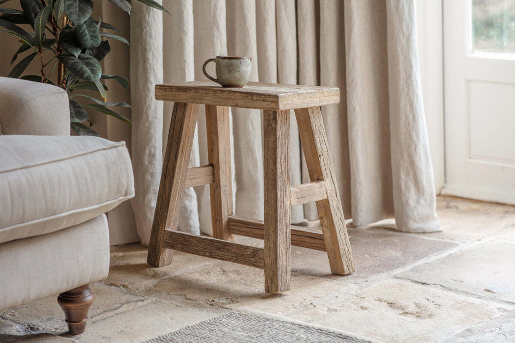 Ibo Reclaimed Wood Low Stool Natural