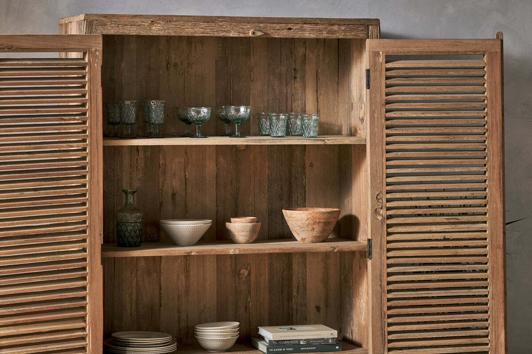 Ibo Reclaimed Wooden Slatted Cabinet Natural Large